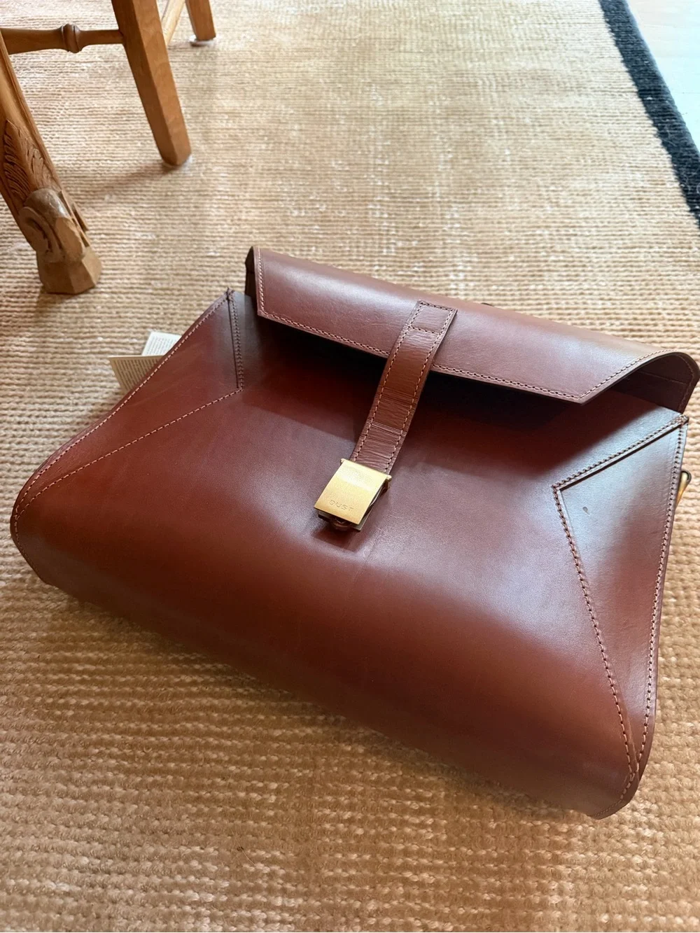 Men's Leather Briefcase in Chestnut Brown